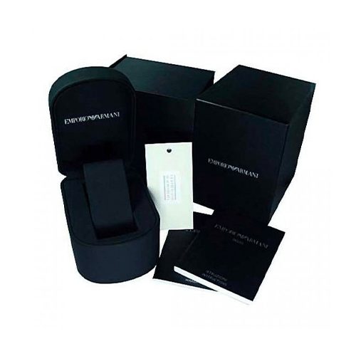 Montre homme Emporio Armani réf. AR1733, boîtier 41 mm, acier inoxydable, cuir, verre minéral, étanche 50 m – quatrième vue
