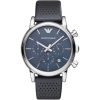 Montre homme Emporio Armani réf. AR1736, chronographe quartz, boîtier 41 mm, acier inoxydable, cuir – vue principale, Horlova Maroc