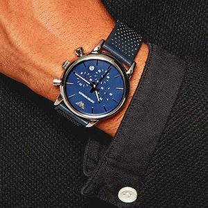 Montre homme Emporio Armani réf. AR1736, chronographe quartz, boîtier 41 mm, acier inoxydable, cuir – deuxième vue