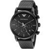 Montre homme Emporio Armani 41 mm réf. AR1737, cadran noir, bracelet cuir, mouvement quartz – autre angle