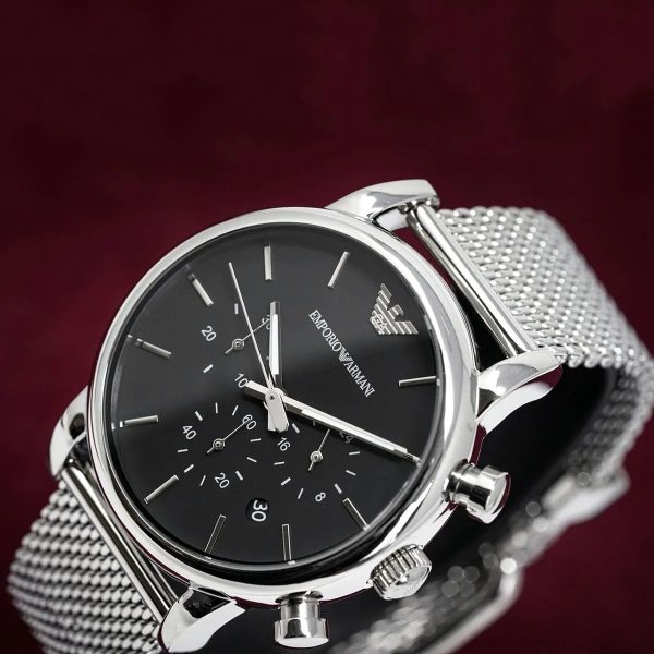 Montre homme Emporio Armani réf. AR1811, mouvement quartz, boîtier 41 mm, acier inoxydable, étanche 50 m – troisième vue