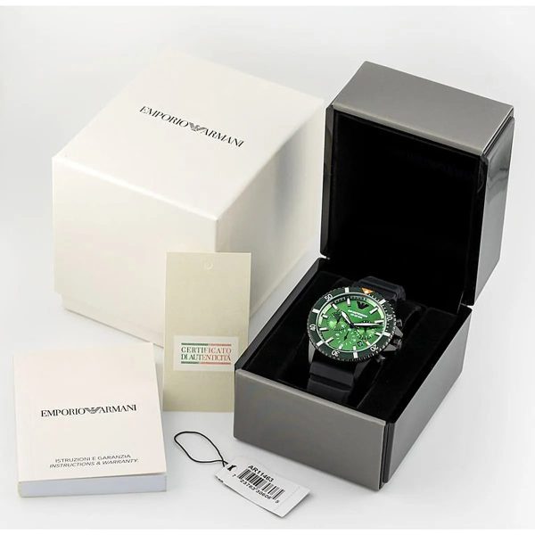 Montre homme Emporio Armani réf. AR11463, mouvement quartz, boîtier 42 mm, silicone, étanche 100 m – vue principale, Horlova Maroc