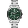 Montre homme Emporio Armani 42 mm réf. AR11529, cadran vert, bracelet acier, mouvement quartz – vue de face | Horlova Maroc