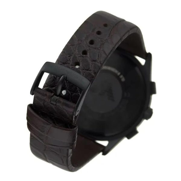 Montre homme Emporio Armani 42 mm réf. AR11549, cadran noir, bracelet cuir – vue de trois-quarts