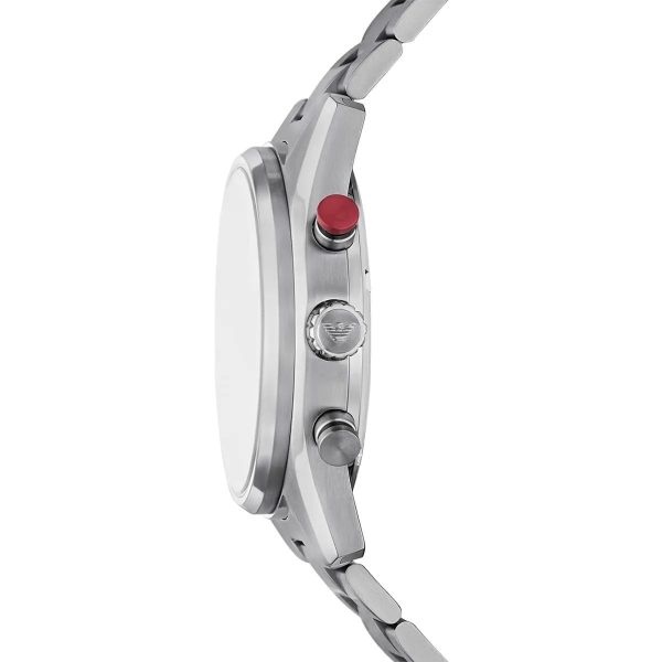 Montre homme Emporio Armani 42 mm réf. AR11645, cadran crème, bracelet acier – autre angle
