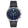 Montre homme Emporio Armani 43 mm réf. AR11105, bracelet cuir, mouvement quartz chronographe – vue de face | Horlova Maroc