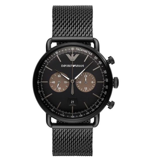 Montre homme Emporio Armani réf. AR11142, mouvement quartz, boîtier 43 mm, acier inoxydable, étanche 50 m – vue principale, Horlova Maroc