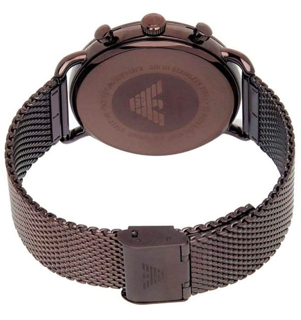 Montre homme Emporio Armani 43 mm réf. AR11169, bracelet acier, mouvement quartz – autre angle