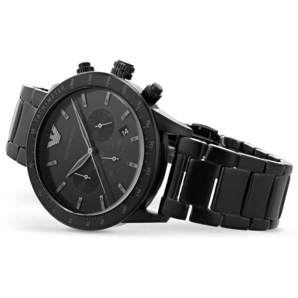 Montre homme Emporio Armani réf. AR11242, chronographe quartz, boîtier 43 mm, acier inoxydable, étanche 30 m – troisième vue
