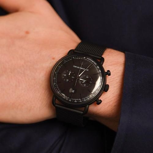 Montre homme Emporio Armani réf. AR11264, chronographe quartz, boîtier 43 mm – troisième vue