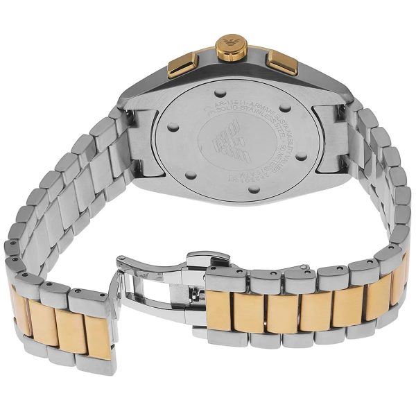 Montre homme Emporio Armani 43 mm réf. AR11511, cadran vert, bracelet acier – vue de trois-quarts