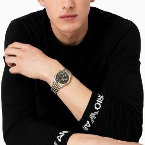Montre homme Emporio Armani réf. AR11527, mouvement quartz, boîtier 43 mm, acier inoxydable, étanche 50 m – vue principale, Horlova Maroc