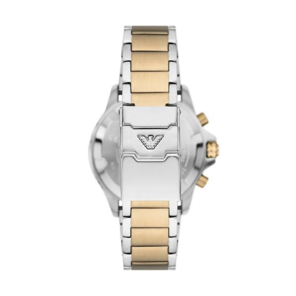 Montre homme Emporio Armani 43 mm réf. AR11606, bracelet acier, mouvement quartz chronographe – autre angle