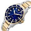 Montre homme Emporio Armani 43 mm réf. AR11682, cadran bleu, bracelet acier – vue de trois-quarts