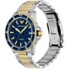 Montre homme Emporio Armani 43 mm réf. AR11682, cadran bleu, bracelet acier, mouvement quartz – autre angle