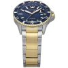 Montre homme Emporio Armani 43 mm réf. AR11682, cadran bleu, bracelet acier – vue rapprochée