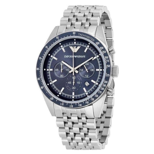 Montre homme Emporio Armani réf. AR6072, mouvement quartz, boîtier 43 mm, acier inoxydable, cuir, verre saphir – deuxième vue
