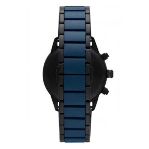 Montre homme Emporio Armani 43 mm réf. AR70001, bracelet acier, mouvement quartz – vue de trois-quarts