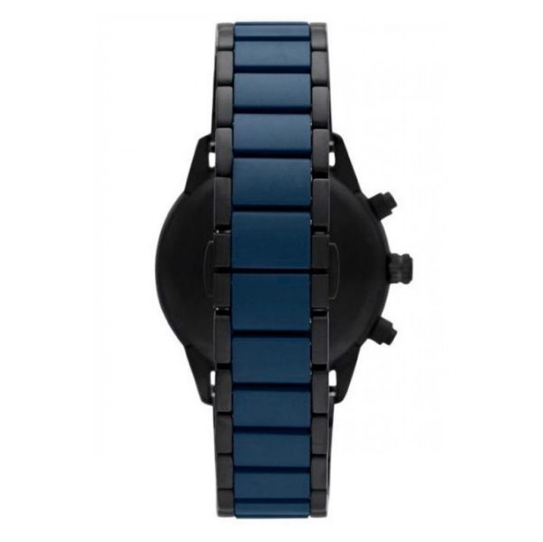Montre homme Emporio Armani 43 mm réf. AR70001, bracelet acier, mouvement quartz – vue de trois-quarts