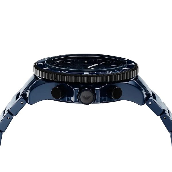 Montre homme Emporio Armani réf. AR70009, mouvement quartz, boîtier 43 mm, céramique, étanche 30 m – troisième vue