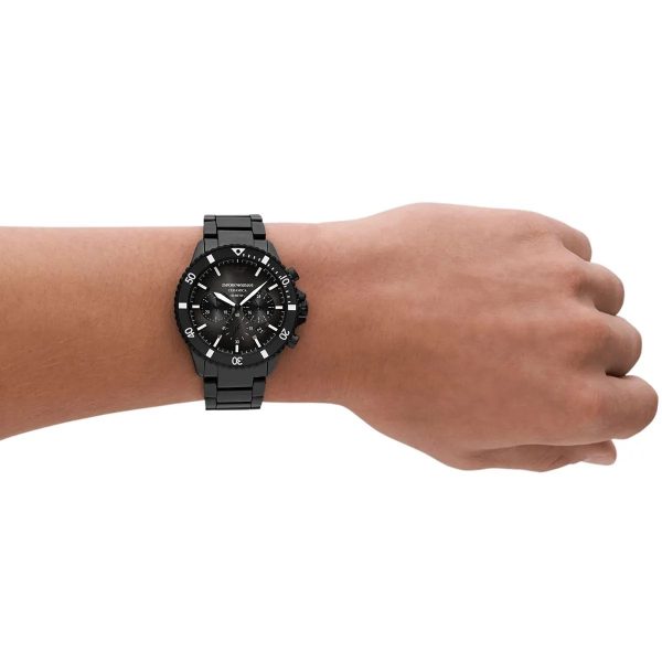 Montre homme Emporio Armani réf. AR70010, mouvement quartz, boîtier 43 mm, céramique, étanche 30 m – deuxième vue