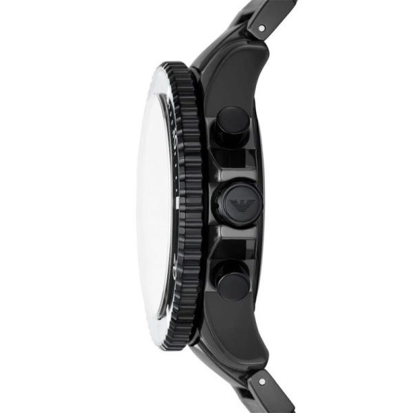 Montre homme Emporio Armani réf. AR70010, mouvement quartz, boîtier 43 mm, céramique, étanche 30 m – troisième vue