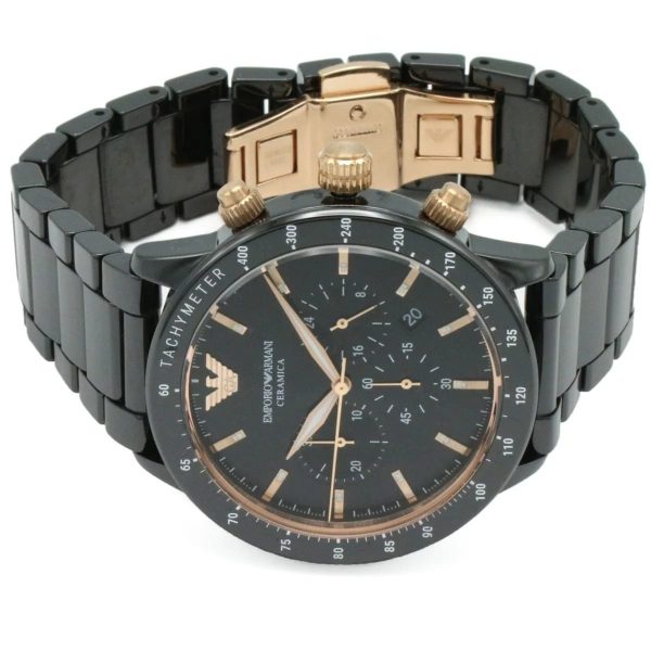 Montre homme Emporio Armani réf. AR70002, mouvement quartz, boîtier 44 mm – troisième vue – Horlova Maroc