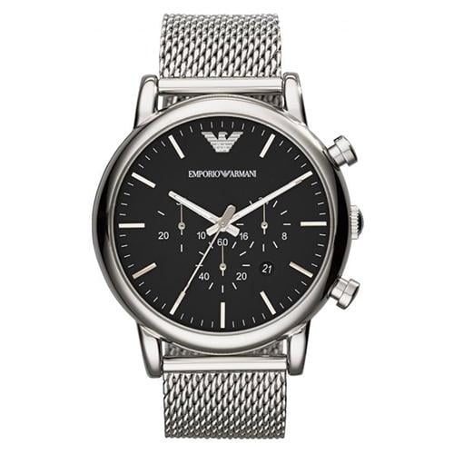 Montre homme Emporio Armani réf. AR1808, chronographe quartz, boîtier 46 mm, étanche 50 m – vue principale, Horlova Maroc