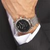 Montre homme Emporio Armani réf. AR1808, chronographe quartz, boîtier 46 mm, acier inoxydable, maille milanaise, étanche 50 m – deuxième vue