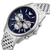 Montre homme Emporio Armani Antonio 43 mm réf. AR11582, cadran bleu, mouvement quartz – vue de trois-quarts