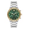Montre homme Emporio Armani réf. AR11454, bracelet acier, mouvement quartz – vue de face | Horlova Maroc