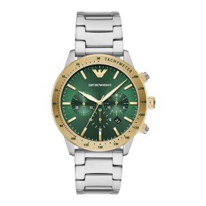 Montre homme Emporio Armani réf. AR11454, bracelet acier, mouvement quartz – vue de face | Horlova Maroc