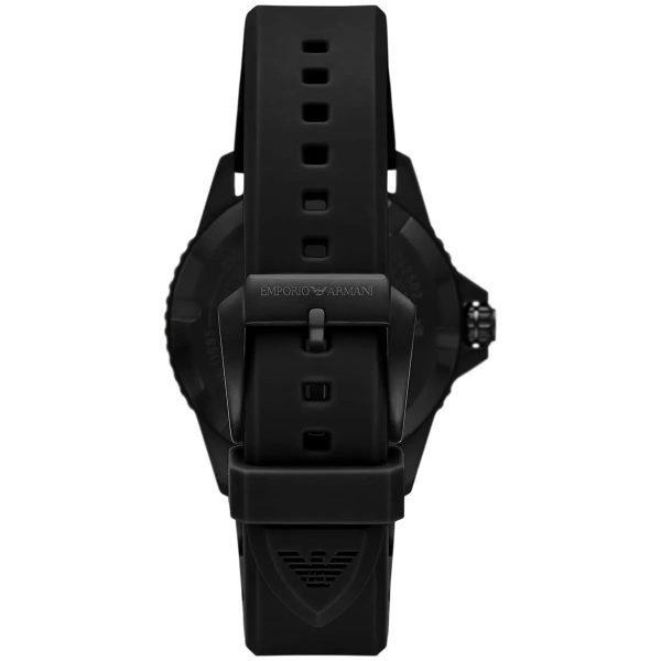 Montre homme Emporio Armani Audacieux réf. AR11684, mouvement quartz, boîtier 42 mm, silicone, étanche 100 m – troisième vue
