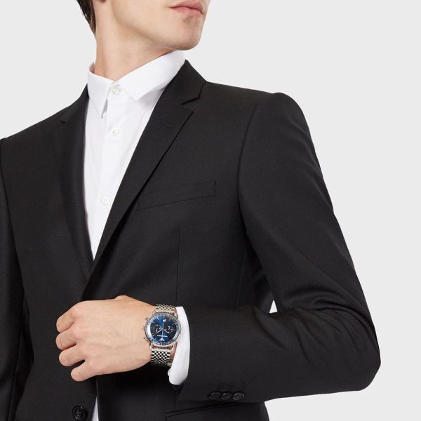 Montre homme Emporio Armani Aviator réf. AR11238, chronographe quartz, boîtier 43 mm, acier inoxydable – vue principale, Horlova Maroc