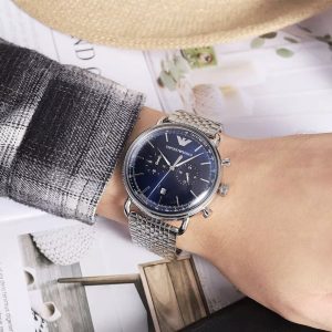 Montre homme Emporio Armani Aviator réf. AR11238, chronographe quartz, boîtier 43 mm, acier inoxydable – deuxième vue