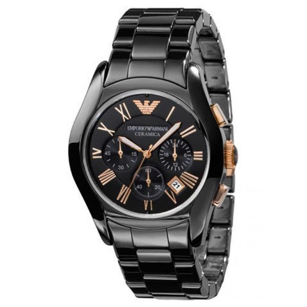 Montre homme Emporio Armani Ceramica réf. AR1410, boîtier 42 mm, céramique, verre minéral, étanche 30 m – vue principale, Horlova Maroc