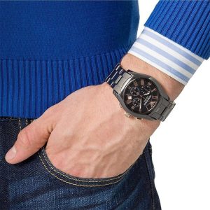 Montre homme Emporio Armani Ceramica réf. AR1410, boîtier 42 mm, céramique, verre minéral, étanche 30 m – deuxième vue