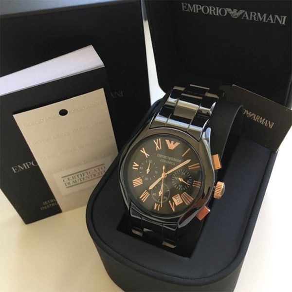 Montre homme Emporio Armani Ceramica réf. AR1410, boîtier 42 mm, céramique, verre minéral, étanche 30 m – quatrième vue