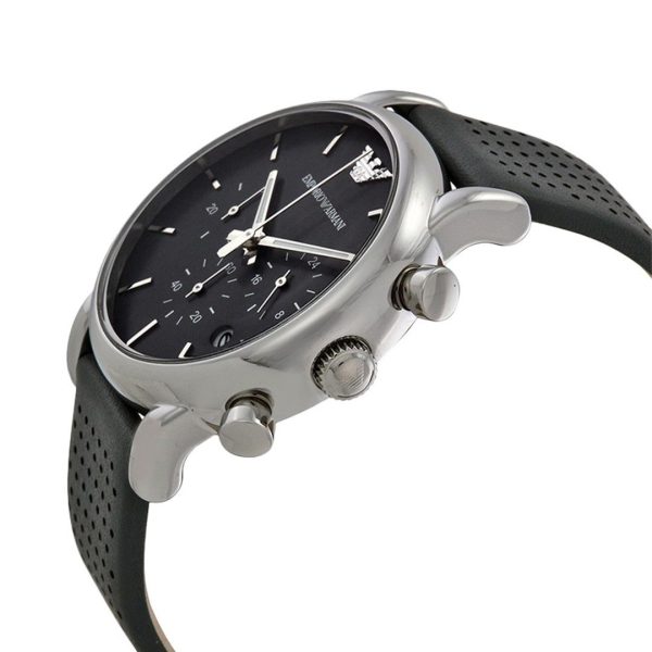 Montre homme Emporio Armani Classic réf. AR1735, boîtier 41 mm, acier inoxydable, cuir, verre minéral, étanche 50 m – quatrième vue