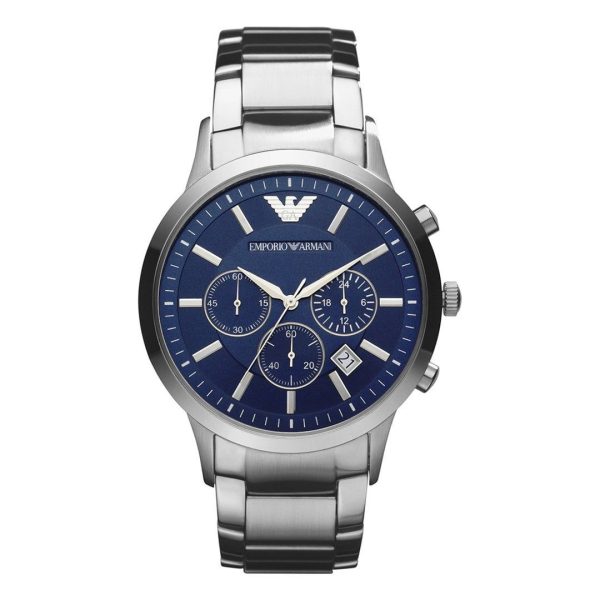 Montre homme Emporio Armani Classic 43 mm réf. AR2448, bracelet acier – vue de face | Horlova Maroc