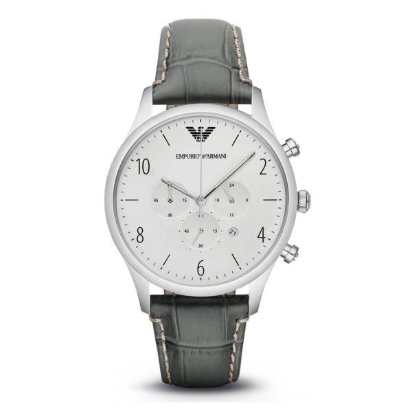 Montre homme Emporio Armani Classic réf. AR1861, boîtier 45 mm, acier inoxydable, verre minéral – vue principale, Horlova Maroc