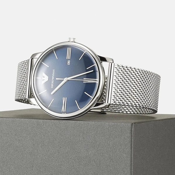 Montre homme Emporio Armani Claudio réf. AR11571, mouvement quartz, boîtier 42 mm, acier inoxydable – vue principale, Horlova Maroc