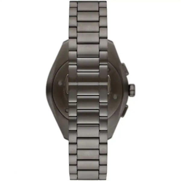 Montre homme Emporio Armani Claudio 43 mm réf. AR11481, cadran bleu, mouvement quartz chronographe – vue de trois-quarts