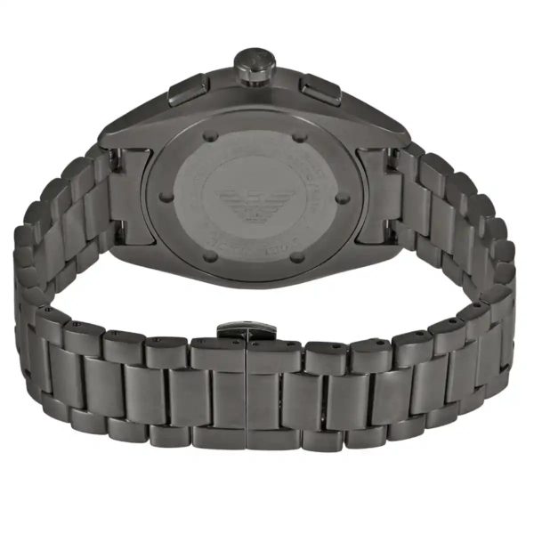 Montre homme Emporio Armani Claudio 43 mm réf. AR11481, cadran bleu, mouvement quartz chronographe – autre angle