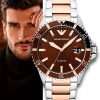 Montre homme Emporio Armani Diver réf. AR11340, mouvement quartz, boîtier 42 mm, acier inoxydable – deuxième vue