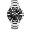 Montre homme Emporio Armani Diver 43 mm réf. AR11360, cadran noir, bracelet acier – vue de face | Horlova Maroc