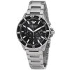 Montre homme Emporio Armani Diver 43 mm réf. AR11360, cadran noir, bracelet acier – autre angle