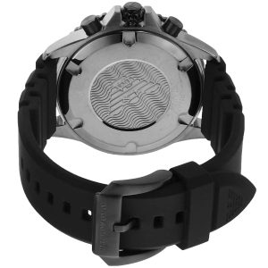 Montre homme Emporio Armani Diver 43 mm réf. AR11515, cadran gris, bracelet silicone – vue de trois-quarts