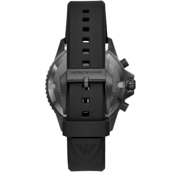 Montre homme Emporio Armani Diver 43 mm réf. AR11515, cadran gris, bracelet silicone – autre angle