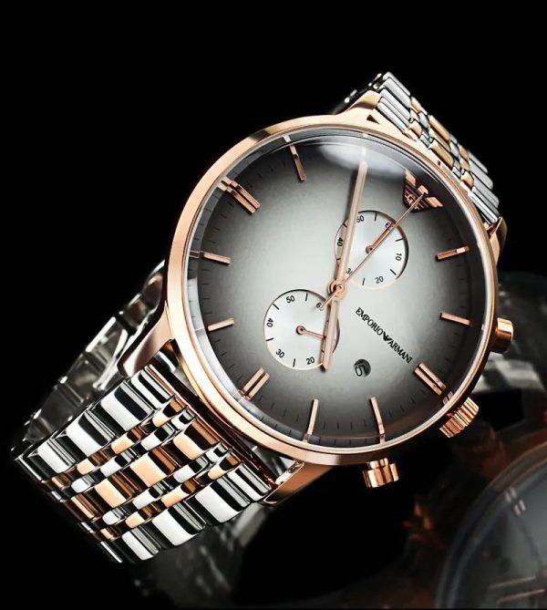 Montre homme Emporio Armani Fashion réf. AR1721, mouvement quartz, boîtier 43 mm, acier inoxydable, cuir, verre saphir – deuxième vue